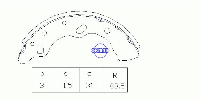 MAZDA 121 II (DB) Drum Brake shoes OEM:D1Y2-26-38Z MK3387 FSB538 GS8581, OK-BS424